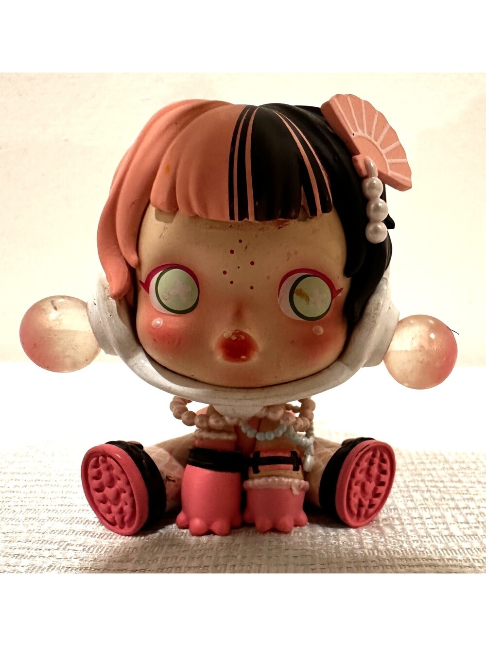 Pop Mart Skullpanda Designer Vinyl Figure Pink and Black